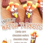 chocolate wafer turkeys with text