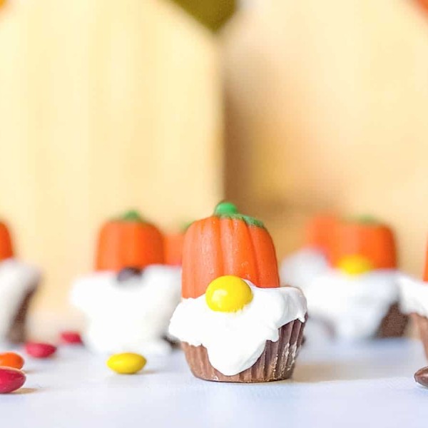 fall gnome candy with pumpkin hats instructions