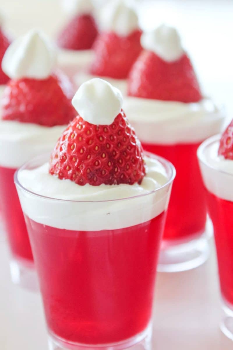 Santa Hat Jello Shots - Just is a Four Letter Word