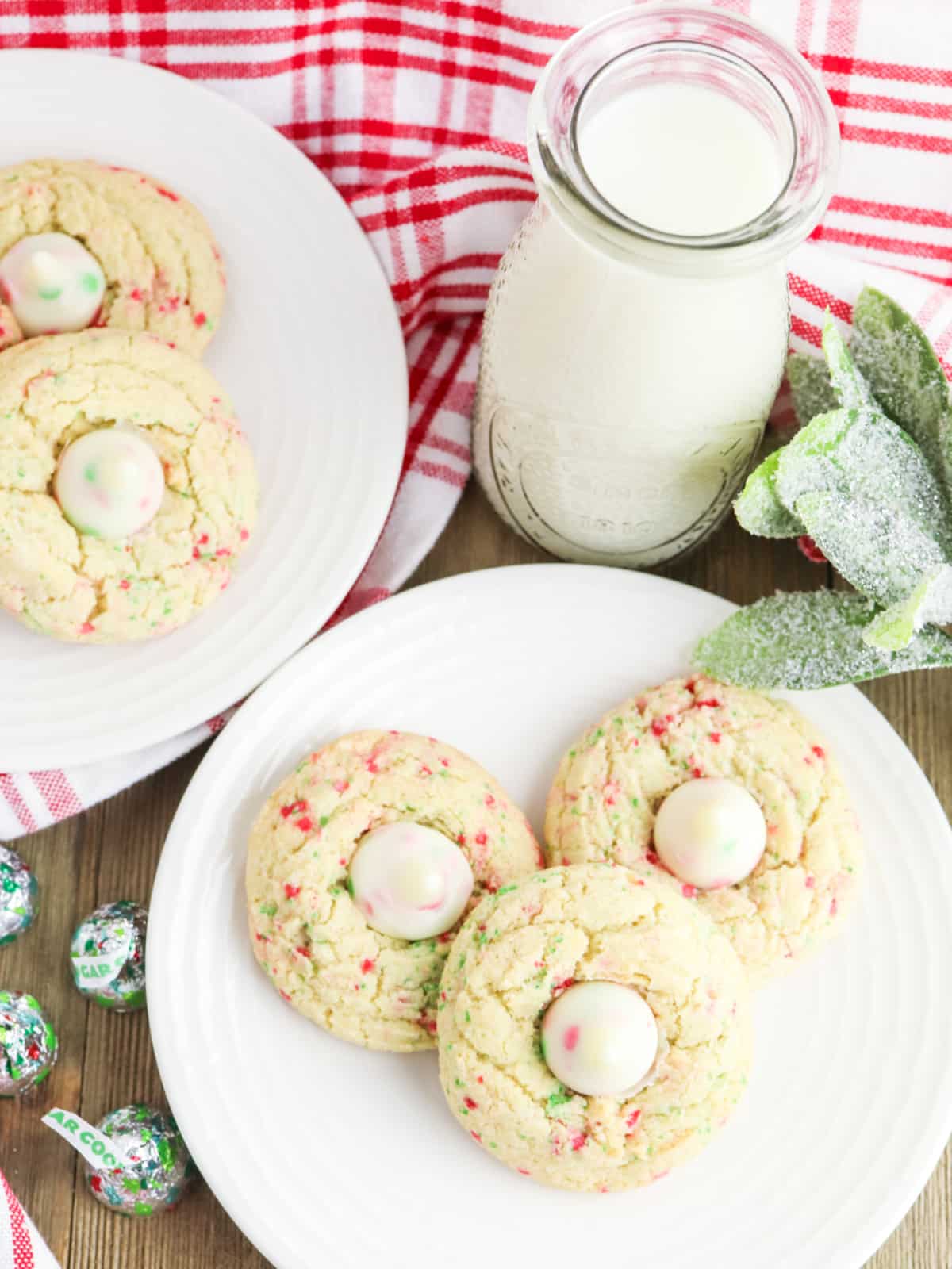 Sugar Cookie Blossoms with milk