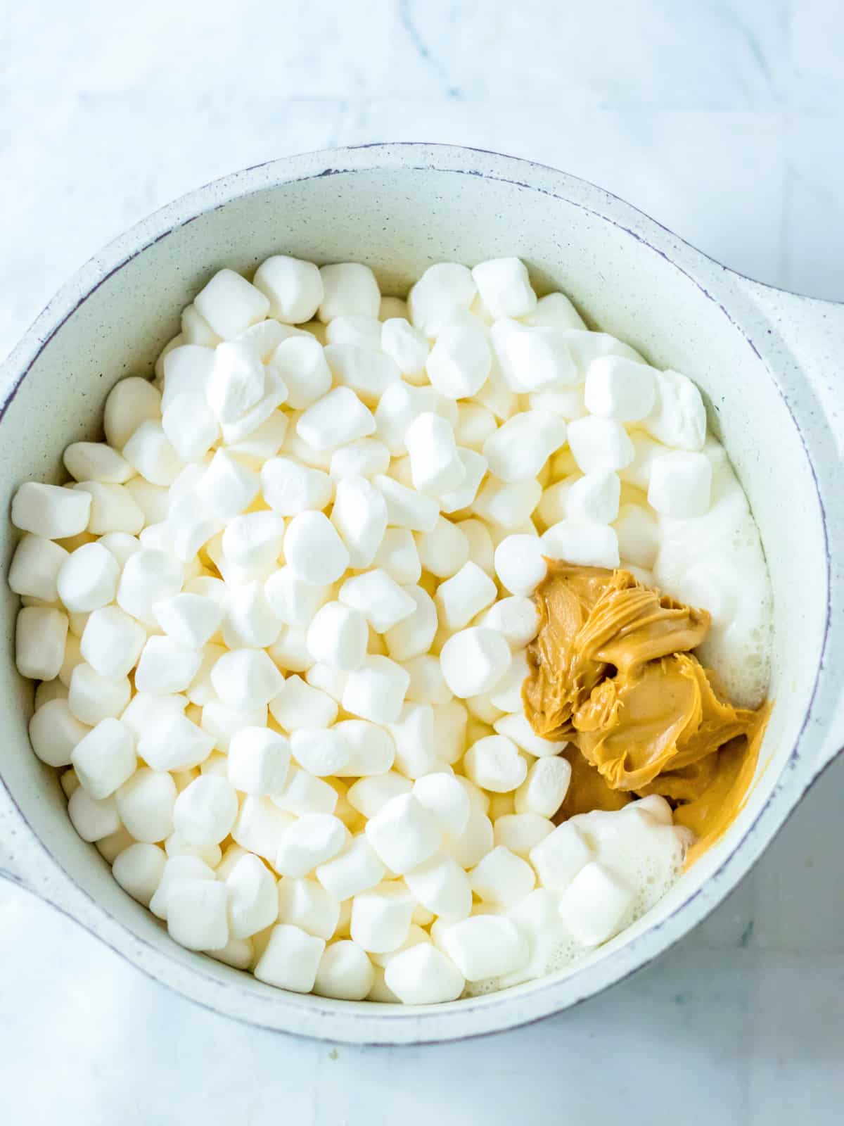 melt marshmallows with peanut butter