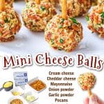 mini cheese balls appetizer with text