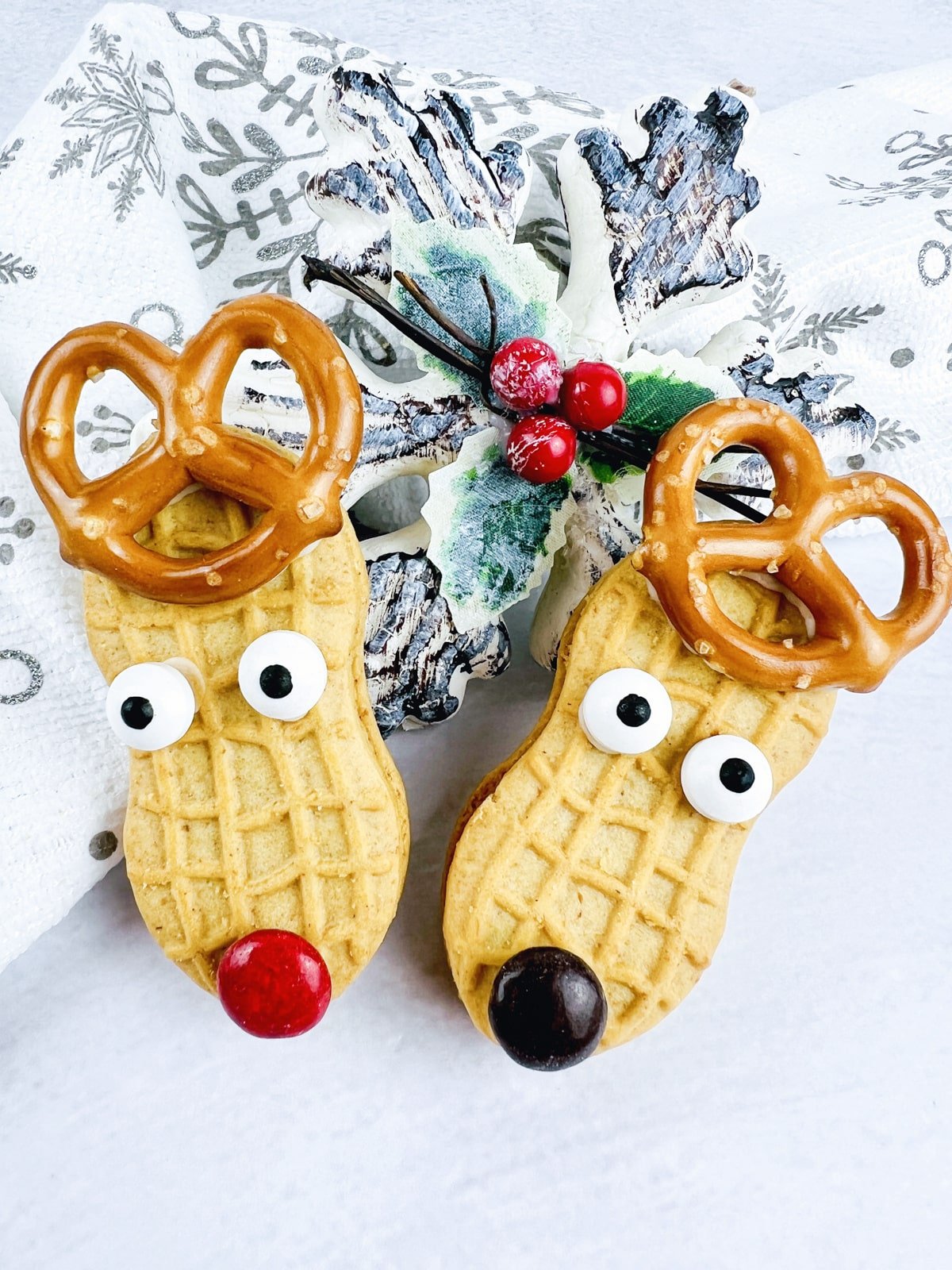nutter butter reindeer brown and red noses