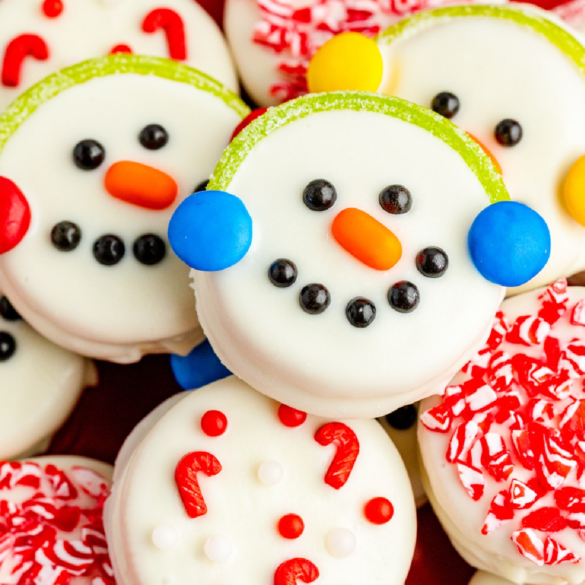 Dipped Oreo Snowman Cookies - Just is a Four Letter Word