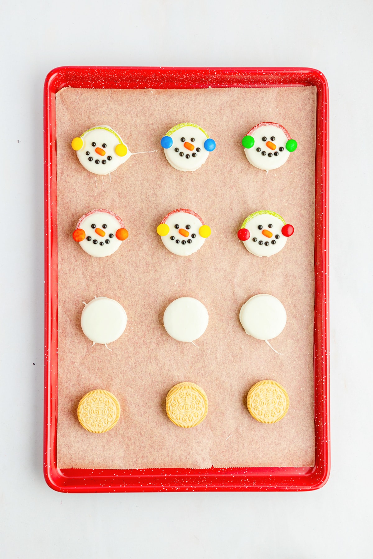 place dipped cookies on baking sheet