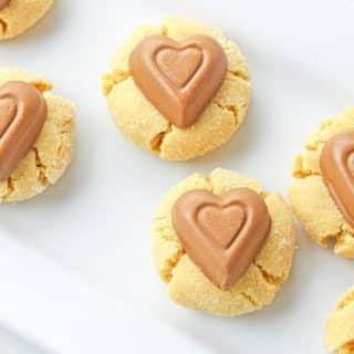 Peanut Butter Heart Blossom Cookies with Bisquick
