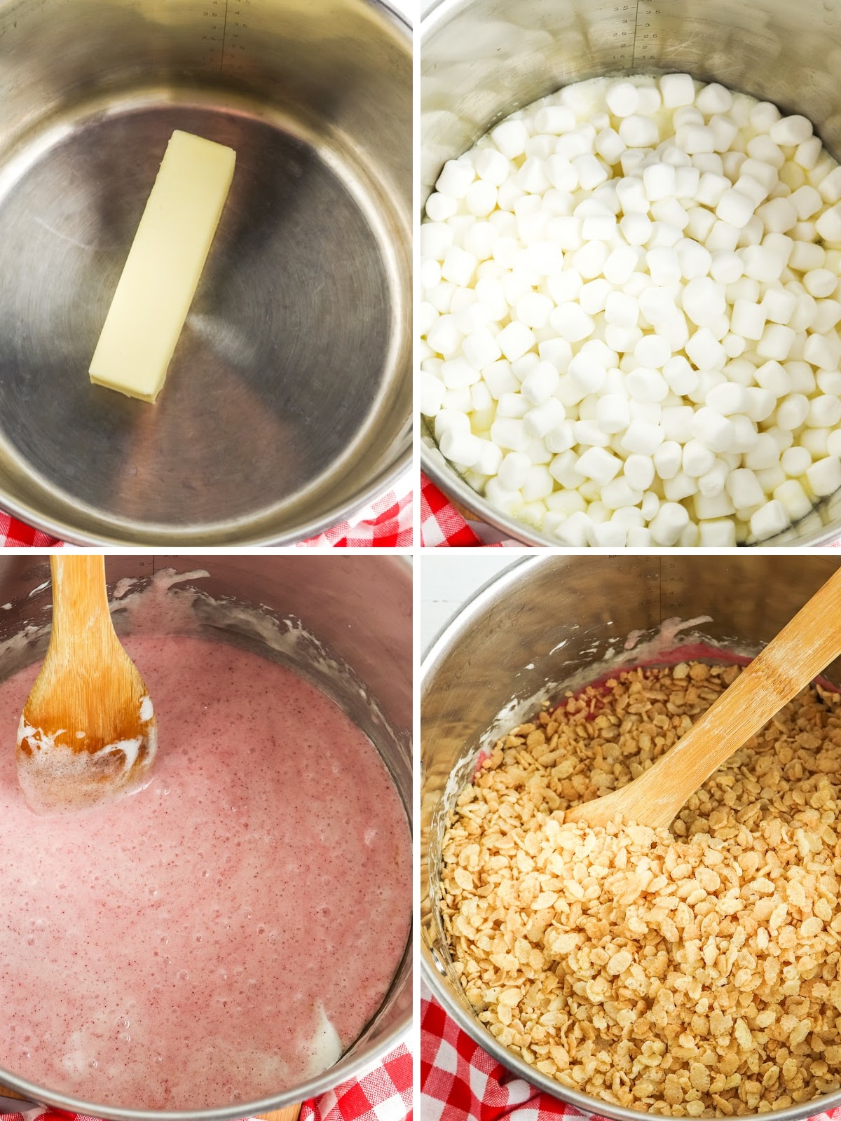 Steps to make strawberry rice crispy treats