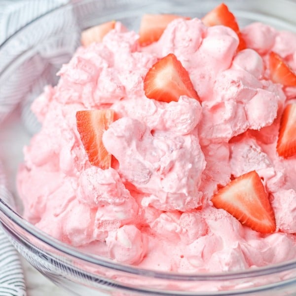 Easy Strawberry Fluff Salad Recipe - Just is a Four Letter Word