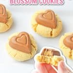 peanut butter heart blossoms with text