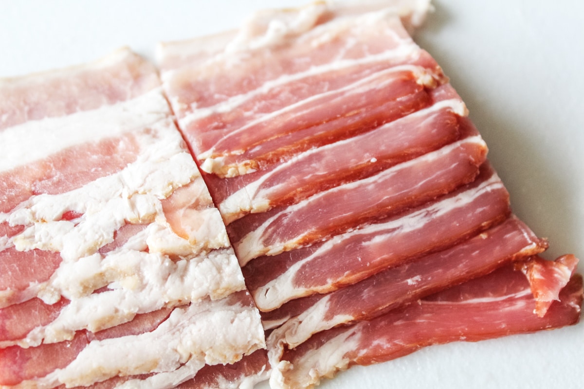slice bacon into strips