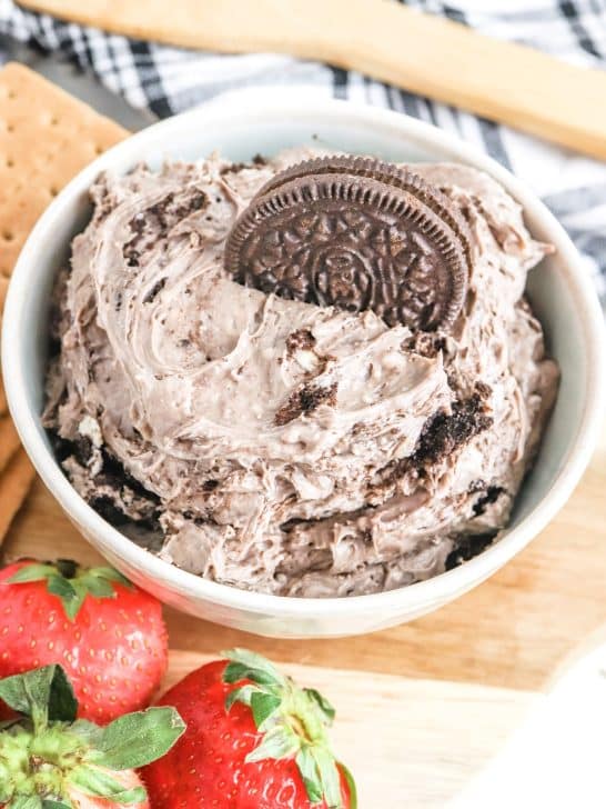 Super Easy Oreo Cheesecake Dip - Just is a Four Letter Word