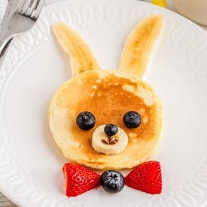 Bunny Pancakes Easter Breakfast for kids recipe