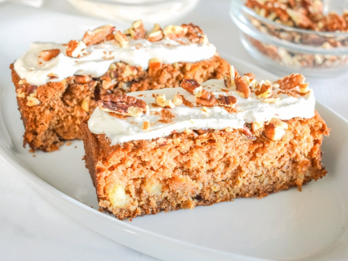 Carrot Cake Loaf with cream cheese frosting