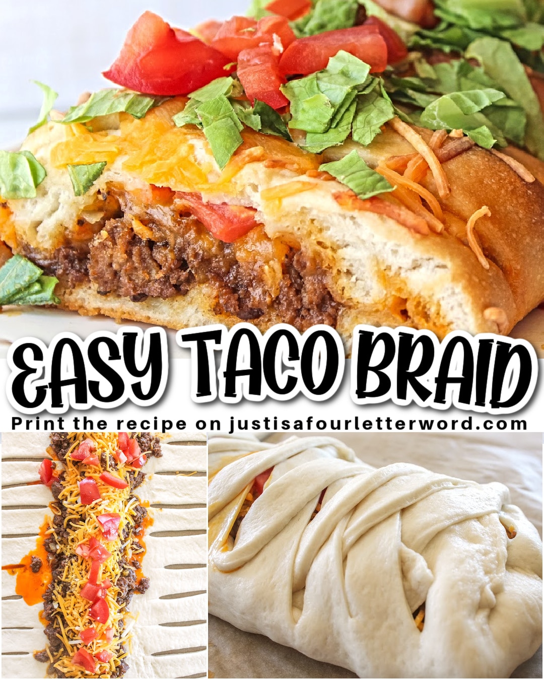 Mouthwatering Taco Braid With Pizza Crust - Just is a Four Letter Word
