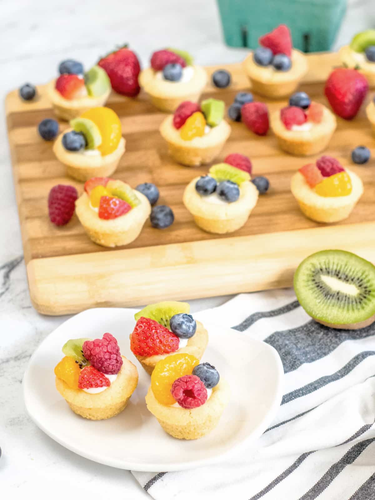 mini fruit tarts on display