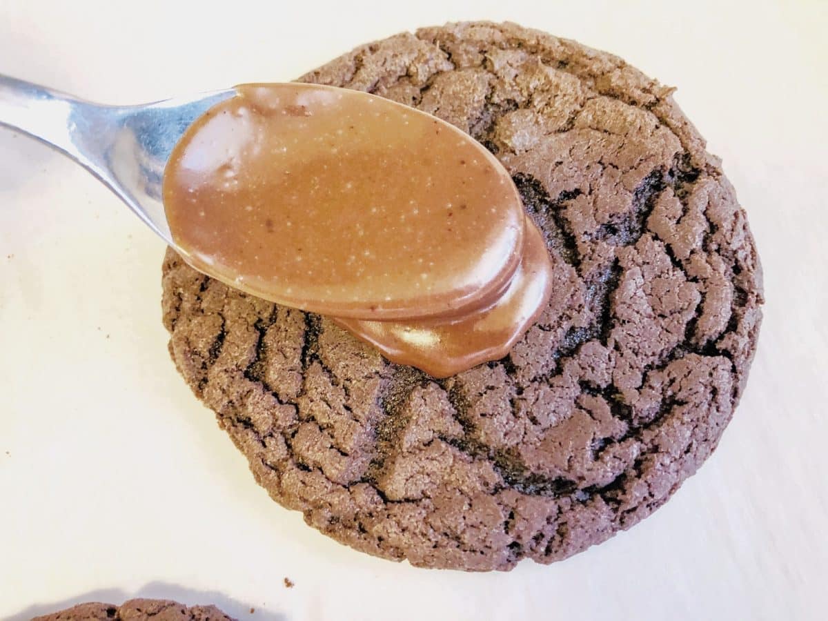 spoon ganache over each cookie and let dry