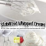 stabilized whipped cream with text