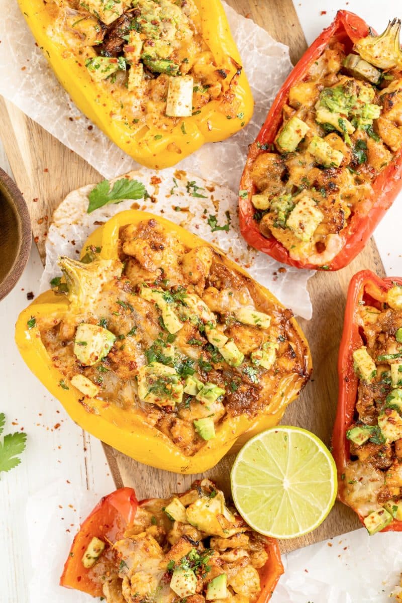 Simple Fajita Chicken Stuffed Peppers - Just is a Four Letter Word