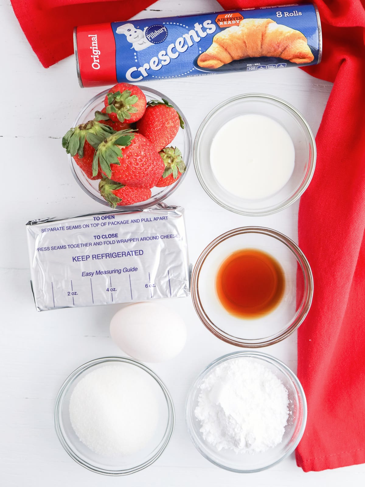 Strawberry Danish Crescent Ingredients