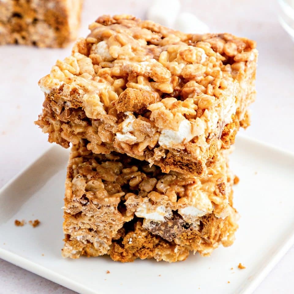 Biscoff Rice Krispie Treats - Just is a Four Letter Word