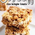 Biscoff Rice Krispie Treats with text
