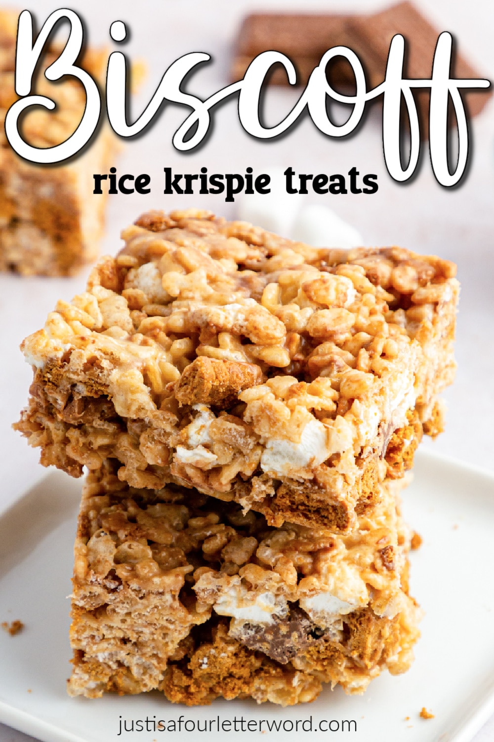 Biscoff Rice Krispie Treats - Just is a Four Letter Word