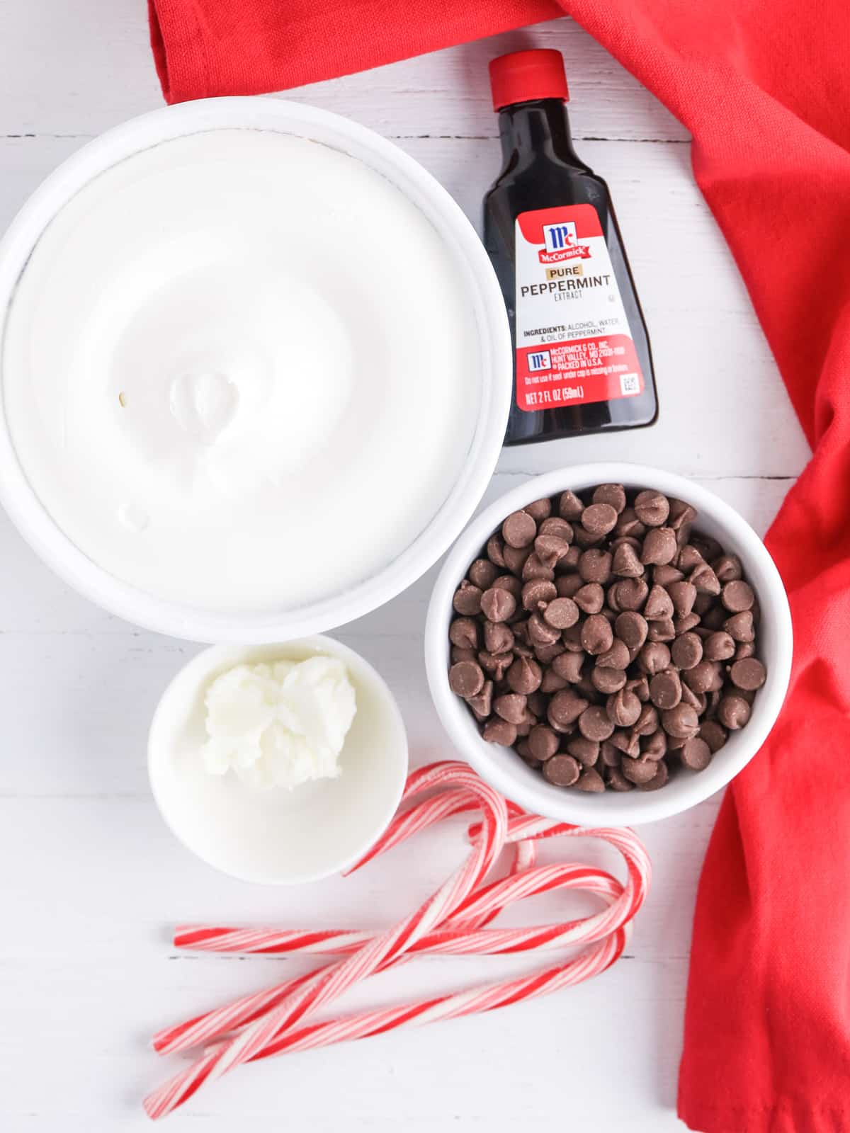 Cool whip candy ingredients in prep bowls