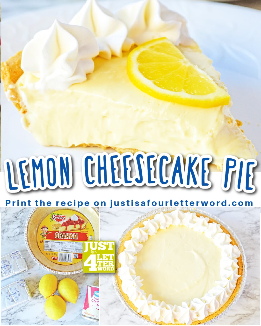 Lemon Pie with Graham Cracker Crust - Just is a Four Letter Word