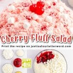 cherry fluff salad with text