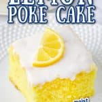 lemon poke cake image with text