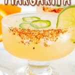 spicy jalapeno margarita with text