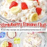 strawberry banana fluff with text