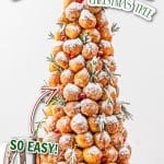 Donut hole christmas tree image with text.